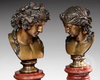 Paire de bustes de Bacchus et Ariane