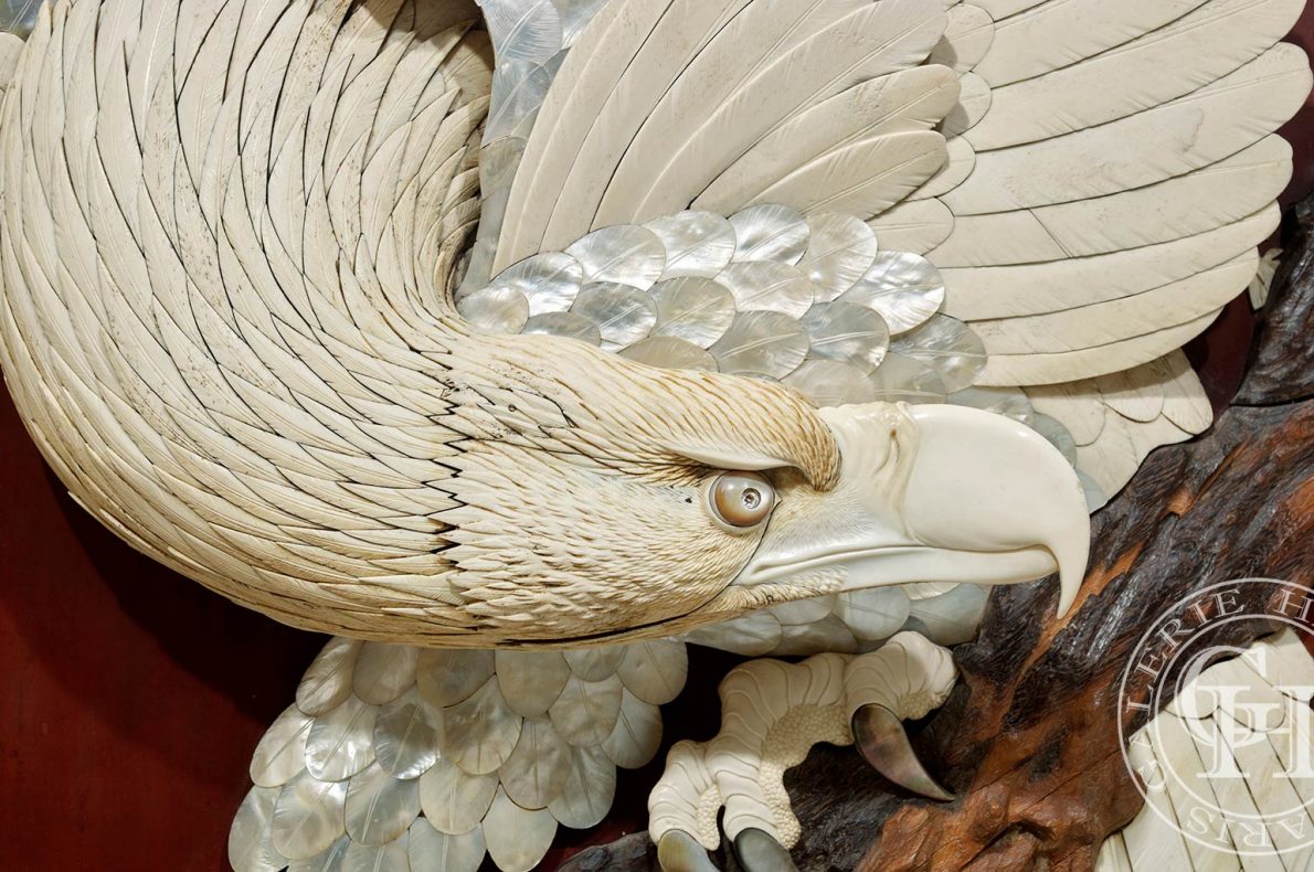 Japan ivory eagle Meiji period Galerie Hassan