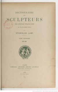 Gallica / Bibliotheque Nationale de France / Dictionnaire des sculpteurs